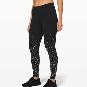 Lululemon Speed Wunder Tight Speckle Shine Black / Deep Coal / Silver